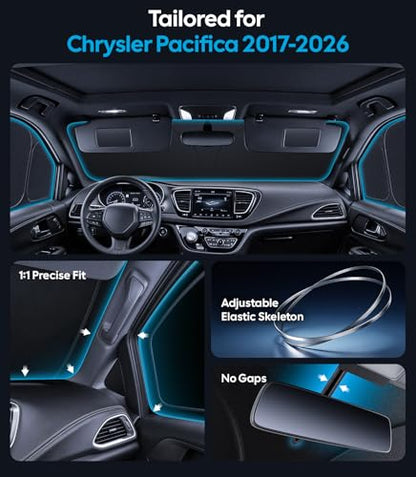 2026 8PC Full Set Window Sunshade for Chrysler Pacifica 2017 (8 Count)
