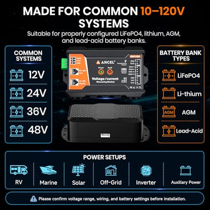 BM1000 Bluetooth Battery Monitor with 400A Smart Shunt