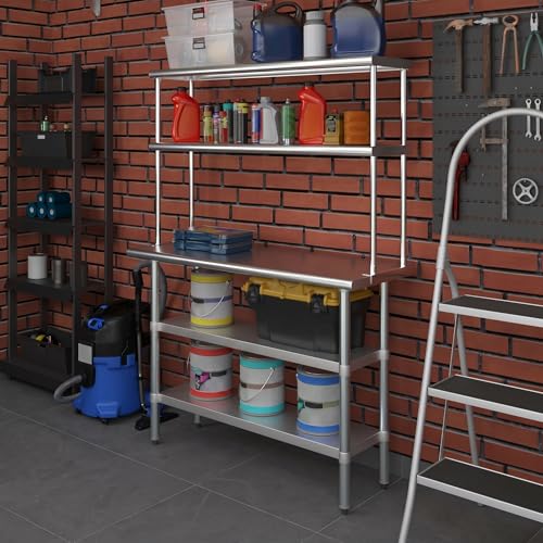 Stainless Steel Work Table with 2 Shelves
