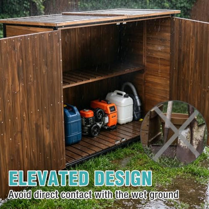 Outdoor Storage Shed 4.2x2.2FT with Metal Frame & Fir Wood