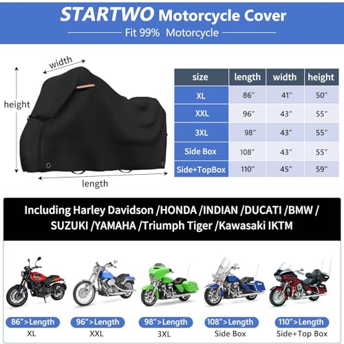 Motorcycle Covers with Side Box Waterproof Outdoor for Harley Davidson Touring Models Road King