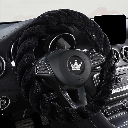 Luxury Fluffy Winter Car Steering Wheel Cover for Women Soft Warm Cute Auto Handle Cover for Jeep