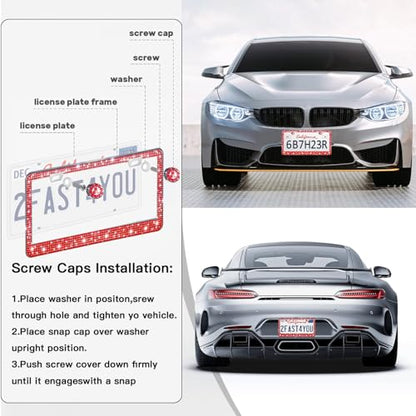 2 Pack License Plate Frames for Women
