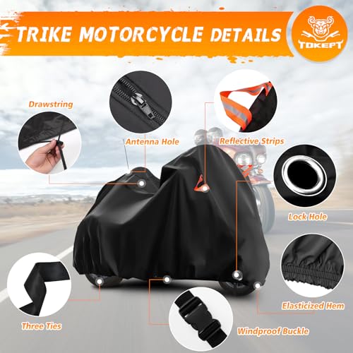 Trike Cover Heavy Duty Waterproof 3 Wheel Motorcycle Cover