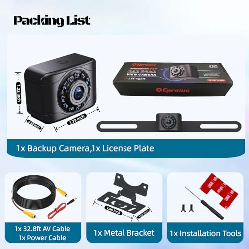 X1P HD Backup Camera License Plate Rear View Camera for Car