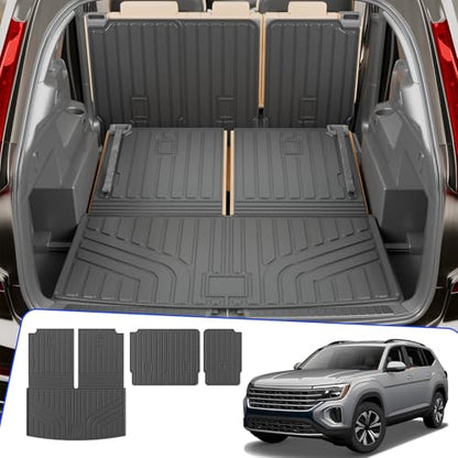 Trunk Mat+2nd&3rd Row Backrest Mats for 2018