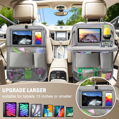 2Pack Car Backseat Organizer with Foldable Table Tray (2 Count)