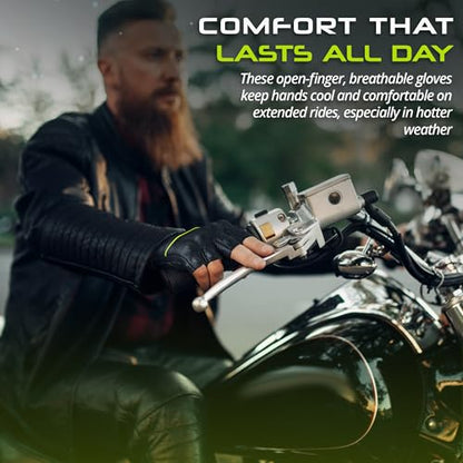 Motorcycle Gloves Men's Leather Motorbike Gloves Touchscreen Function