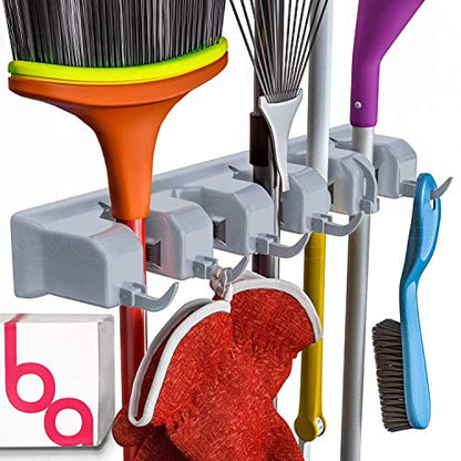 Broom Holder Wall Mount and Garden Tool Organizer