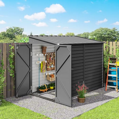 4.6' x 9' Steel Outdoor Storage Shed Waterproof Lean