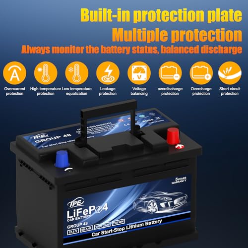 Car Start Stop Lithium Battery GROUP 48 12V 60AH Car Battery with 1100CCA
