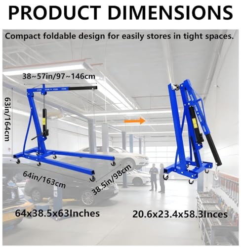2 Ton Hydraulic Engine Hoist with Lever Stabilizer