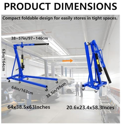 2 Ton Hydraulic Engine Hoist with Lever Stabilizer