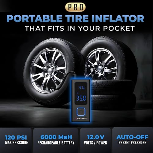 POCKET AIR PRO Tire Inflator Portable Air Compressor by Bullseye Pro for Tires