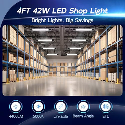 4FT Linkable LED Utility Light Fixture (10 Count)