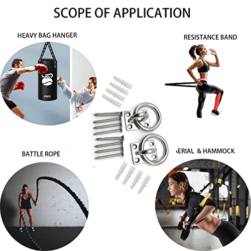 Ceiling Hooks Ceiling Wall Mount Hook Heavy Duty 1000LB Dog Anchor Pad Eye Plate 304 Stainless Steel for Yoga Swings Hammocks Training Straps Punching Bags Hanging