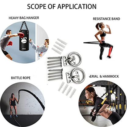 Ceiling Hooks Ceiling Wall Mount Hook Heavy Duty 1000LB Dog Anchor Pad Eye Plate 304 Stainless Steel for Yoga Swings Hammocks Training Straps Punching Bags Hanging