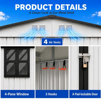 10x12 FT Outdoor Storage Shed