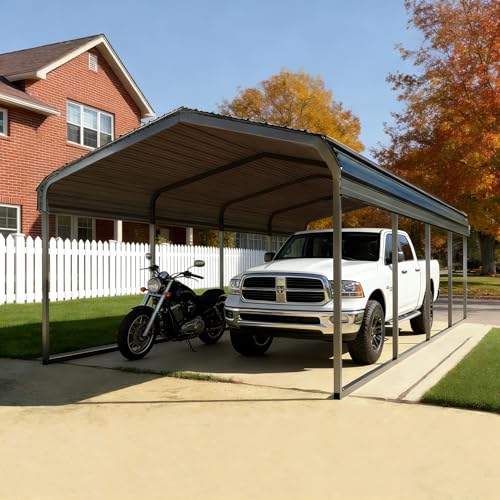 12x20FT Metal Carport with Vertical Roof
