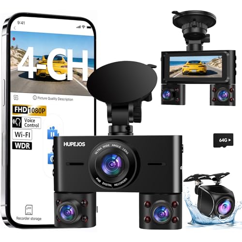 4 Channel Dash Cam Front and Rear Inside