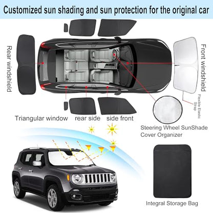 Window Shades for Jeep Renegade 2015 (8 Count)