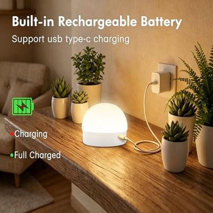 Dimmable Rechargeable Light Bulbs with Remote for Lamp Battery Bulbs (2 Count)