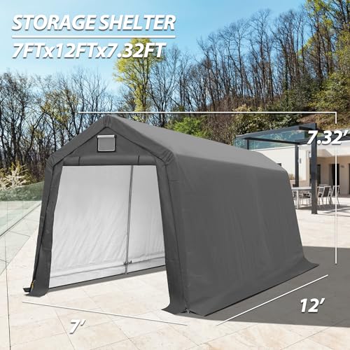 7' x 12' Outdoor Storage Shelter Shed
