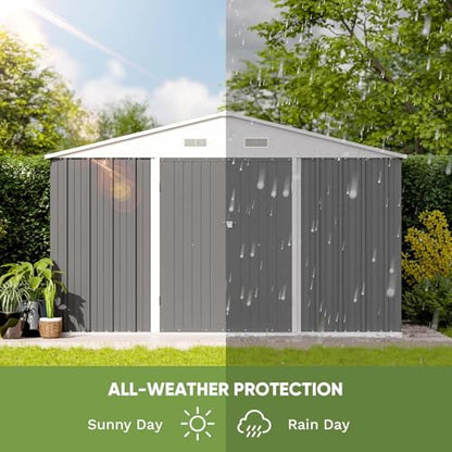 10x8 FT Outdoor Storage Shed with Floor Frame