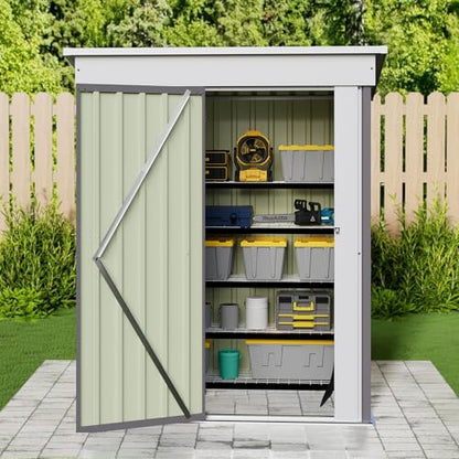 Metal Outdoor Storage Shed 5 x 3 FT Metal Shed with Lockable Door