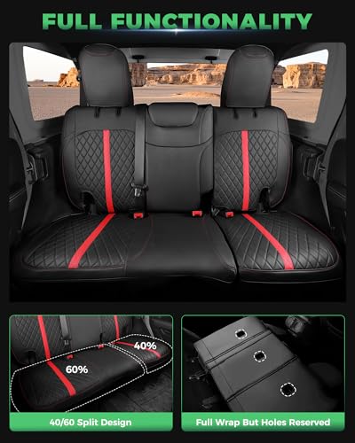 for Jeep Wrangler Leather Custom Car Seat Covers Full Set 4 Door