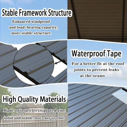 20x20FT Metal Carport with Vertical Roof