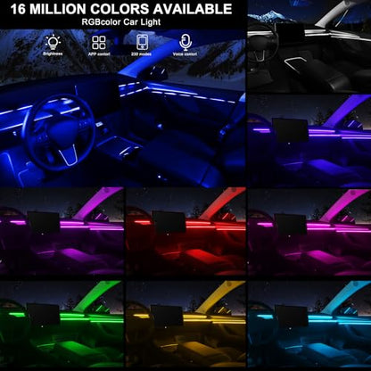Acrylic Interior Car LED Strip Light with Wireless APP