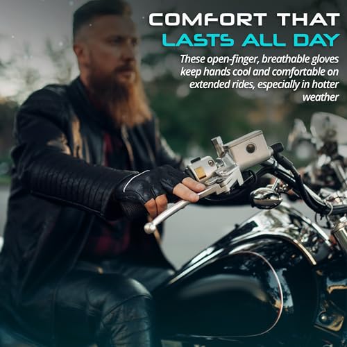 Motorcycle Gloves Men's Leather Motorbike Gloves Touchscreen Function
