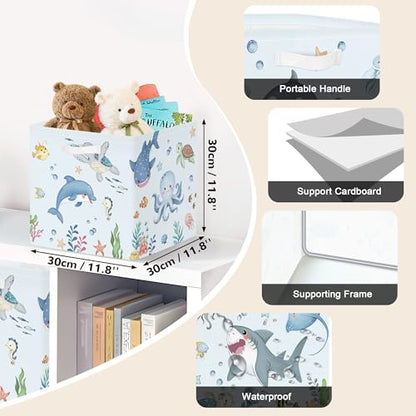 11.8" Ocean Animal Storage Basket Set of 3 for Kid Toy Clothes Bin (3 Count)