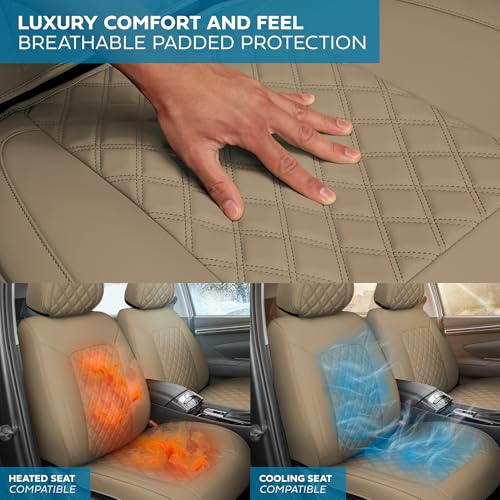 Curated Sandstone Leather Seat Covers for Cars & SUVs
