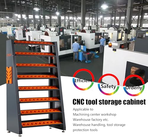 8 Row Large Capacity CNC Tool Holder Rack for Warehouses & Machining Centers
