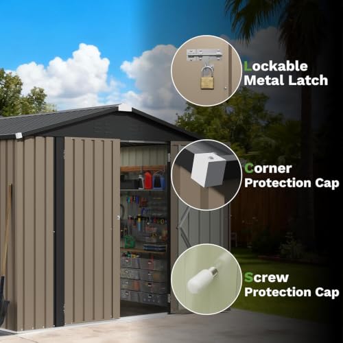 8x8 FT Outdoor Storage Shed