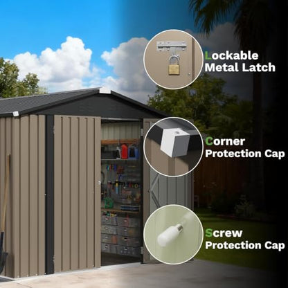 8x8 FT Outdoor Storage Shed