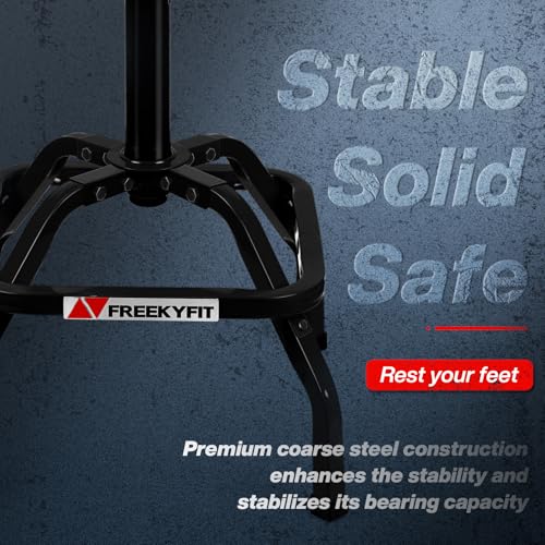 Garage Stool Adjustable Height Swivel Work Mechanic Shop Stool with Backrest