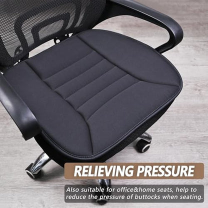 2PCS Car Seat Cushion Pad 1.2" Thick Comfort Seat Protector for Car Driver Seat Office Chair Home Use Memory Foam Seat Cushion with Non Slip Bottom