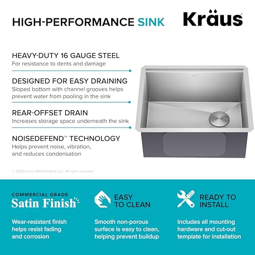 Stainless Steel 23 in Undermount Kitchen Sink KWU111
