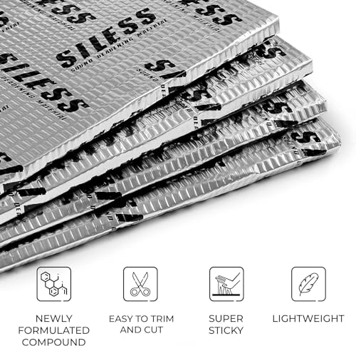 80 mil (2mm) Car Sound Deadening mat - Butyl Automotive Sound Deadener - Noise Insulation and Vibration Dampening Material 5 sqft (0.46 sqm)