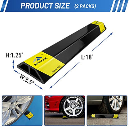 18'' Heavy Duty Car Stoppers for Garage (2 Count)