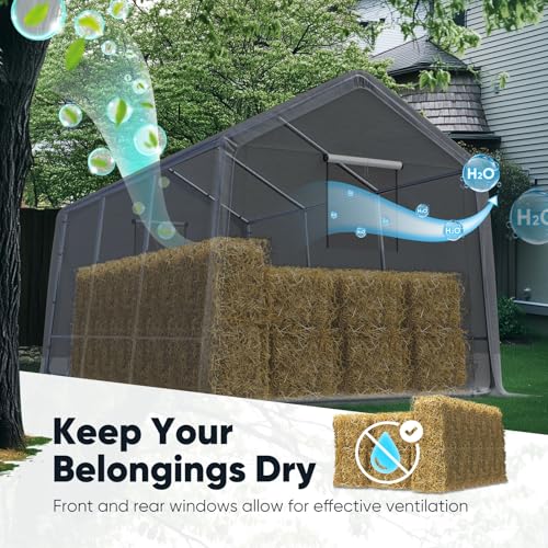 Heavy Duty 8x14FT Carport Shelter with Roll