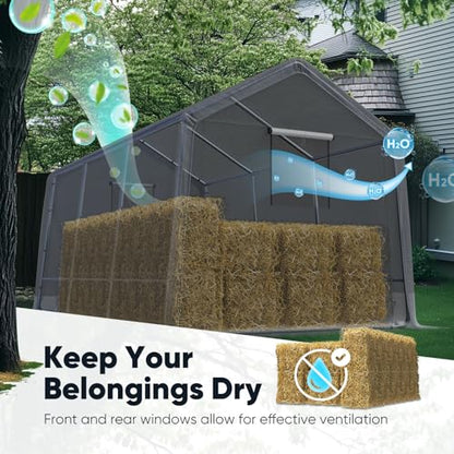 Heavy Duty 8x14FT Carport Shelter with Roll