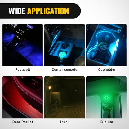 2 PCS 7 Colors Wireless Magnetic RGB LED Interior Lights