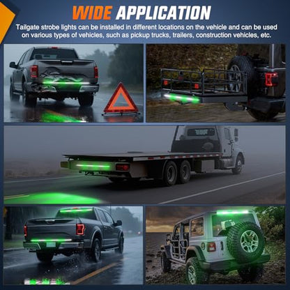 48 Inch 288 LED Tailgate Strobe Light Strip Green White