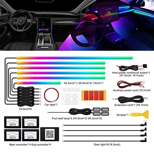 Dreamcolor Acrylic Interior Car LED Strip Light with Wireless APP