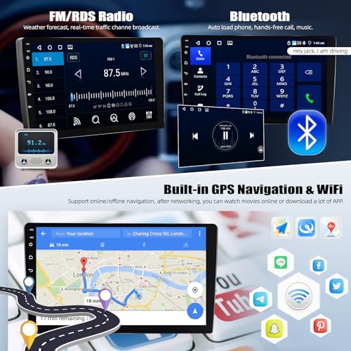 10.1 Inch HD Car Radio Carplay Screen for Car with 5GWiFi