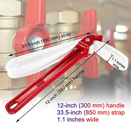12 Inch Strap Wrench Adjustable Pipe Nylon Plumbing Strap Wrench Oil Filter Jar Opener Handle Belt Anti